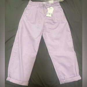 Zara Lavender High-Rise Trousers